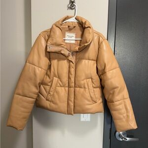 Abercrombie & Fitch Women's Camel Puffer Jacket